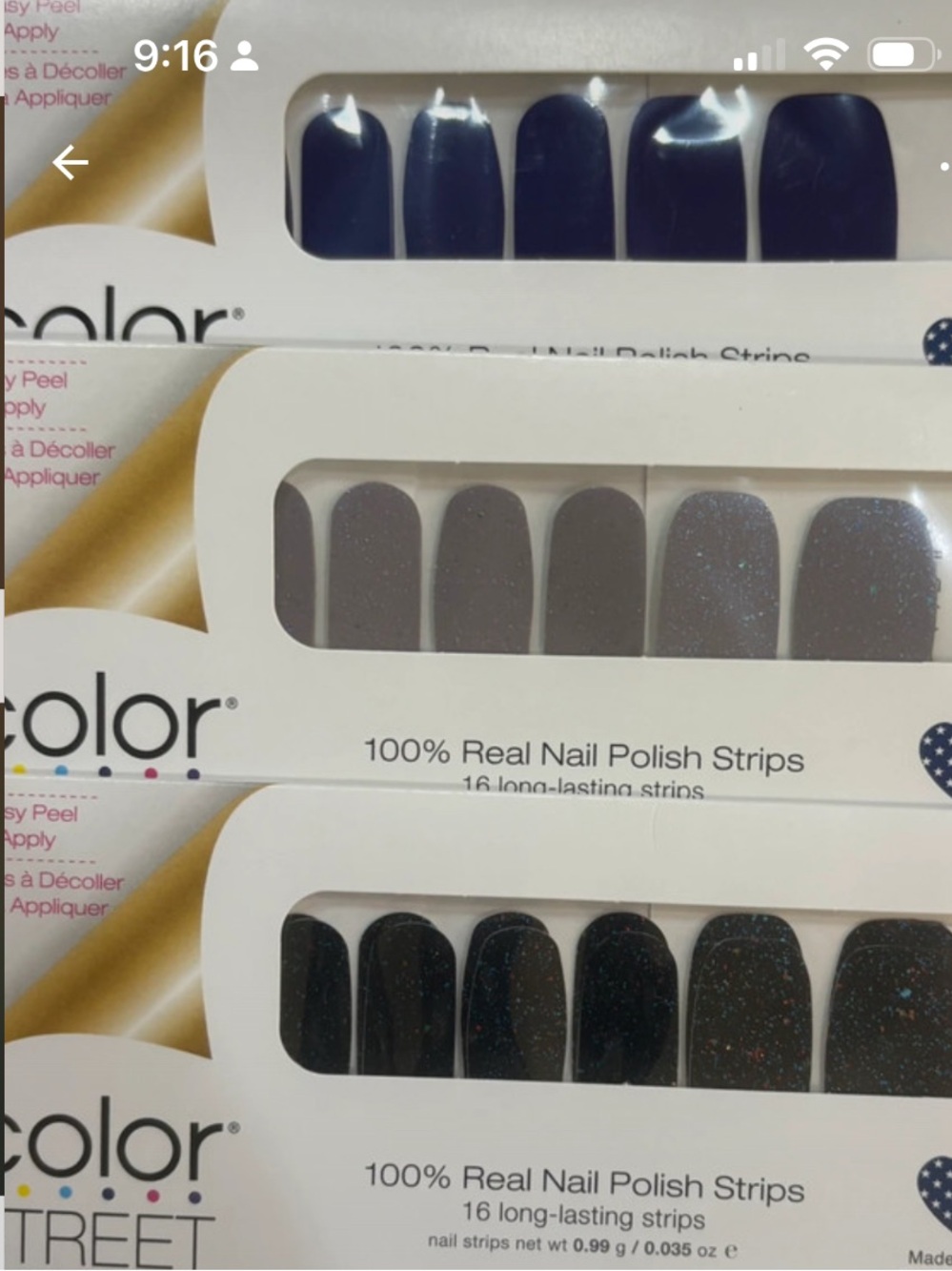 FLASH SALE!!! Color Street Nail Strips in Navy, Gray and Black Glitter (3 sets)